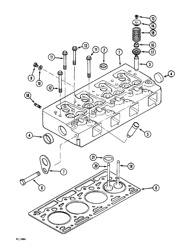 Схема запчастей Case IH 3230 - (2-048) - CYLINDER HEAD, (3230) (02) - ENGINE