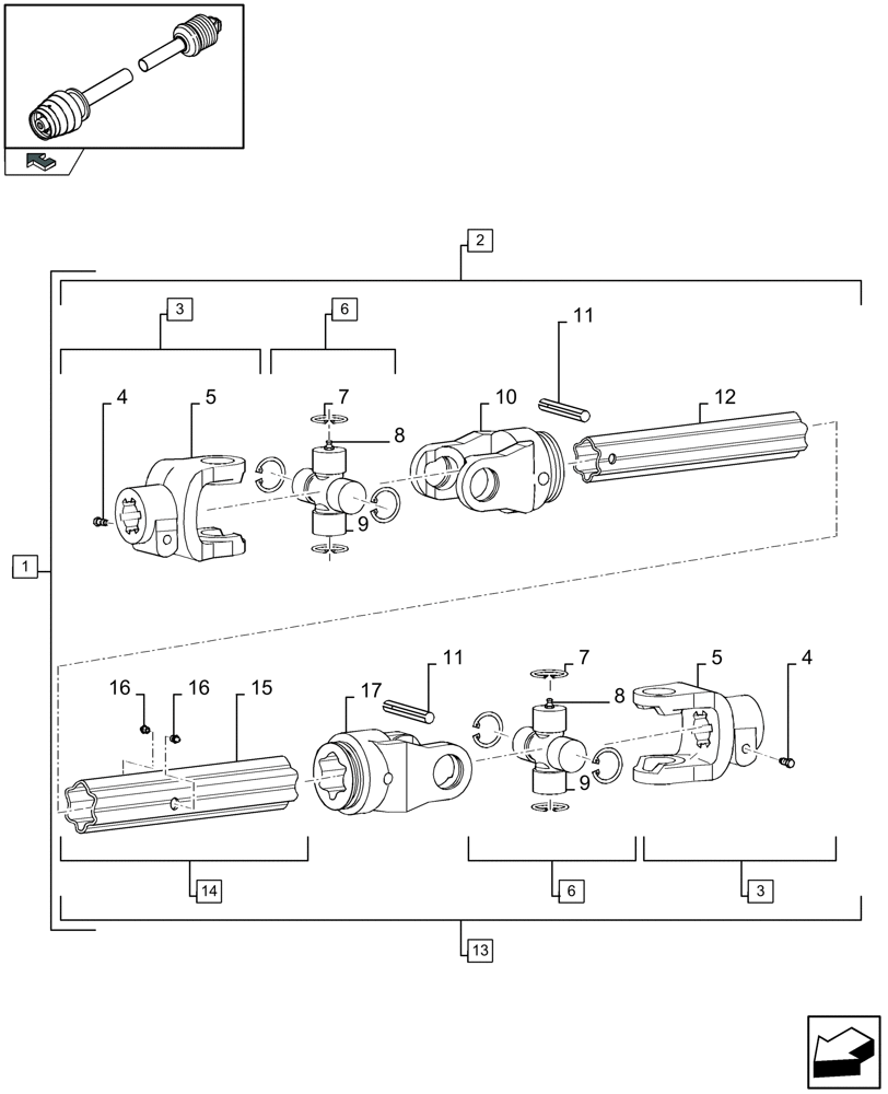 Схема запчастей Case IH LBX432R - (01.08A[01]) - POWER TAKE-OFF, REAR (01) - POWER TAKE OFF