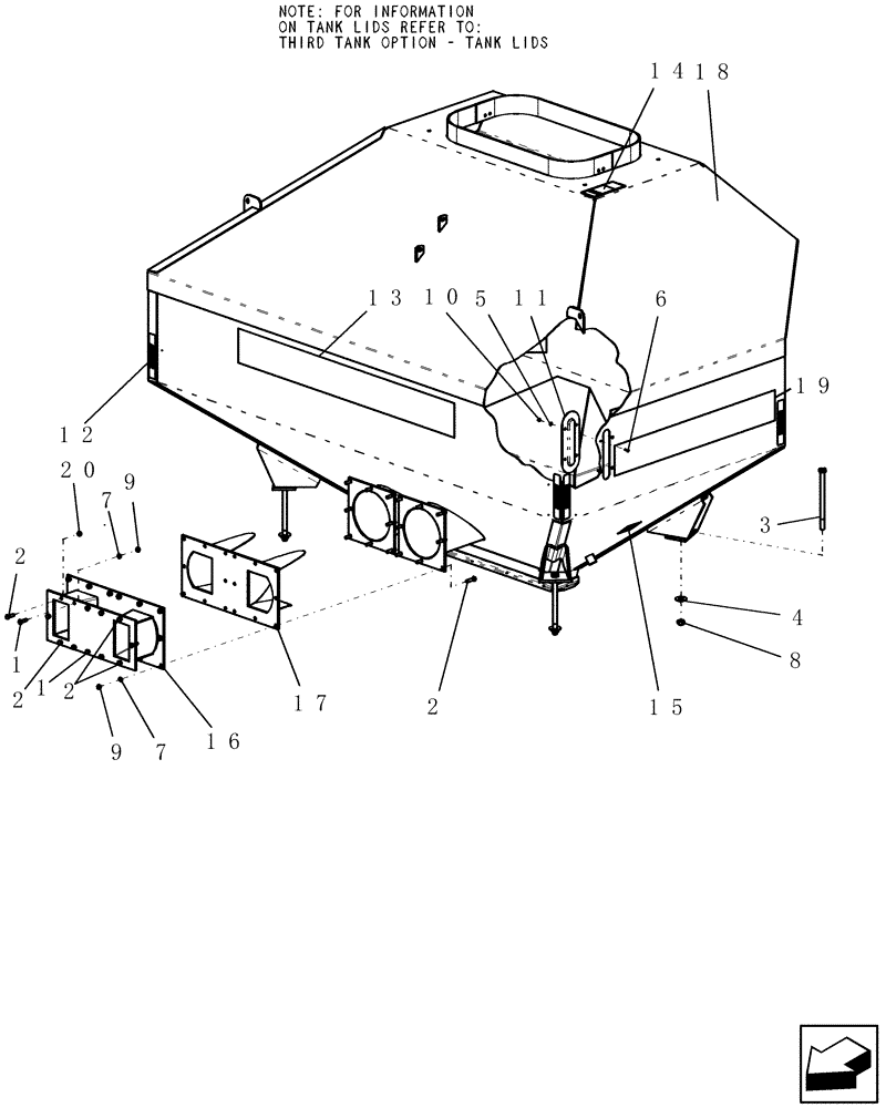 Схема запчастей Case IH ADX3260 - (L.10.B[06]) - ADX3260 TANK ASSEMBLY L - Field Processing