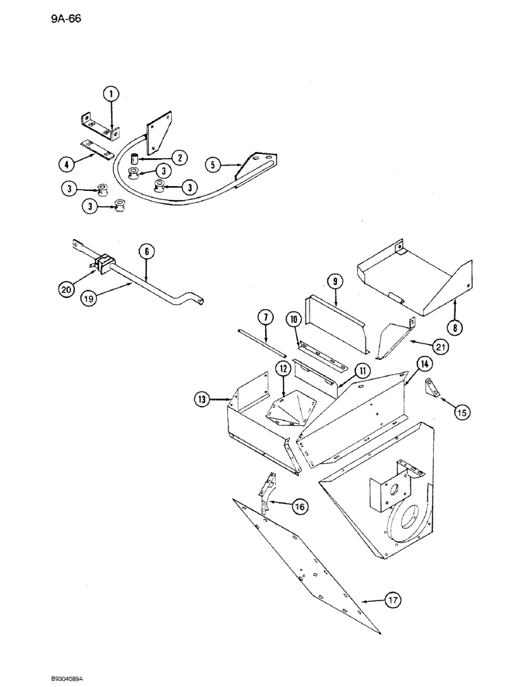 Схема запчастей Case IH 1350 - (9A-066) - CORN SHELLER DRAG (09) - CHASSIS ATTACHMENTS