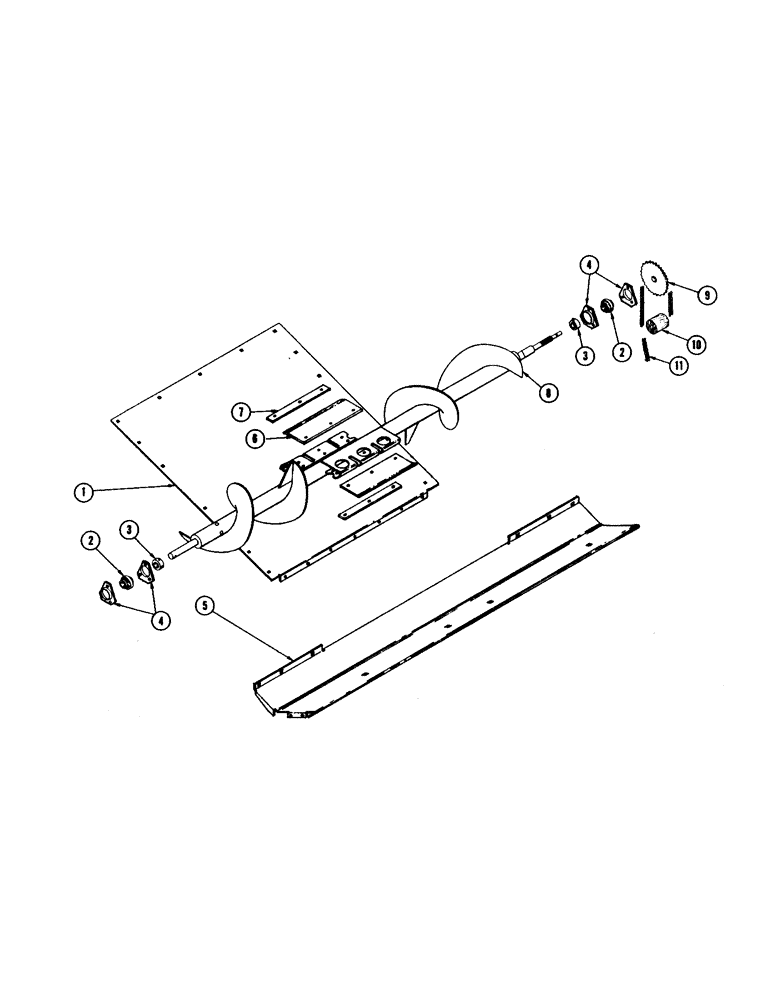 Схема запчастей Case IH 402 - (34) - CROSS AUGER TROUGH, 402 (58) - ATTACHMENTS/HEADERS