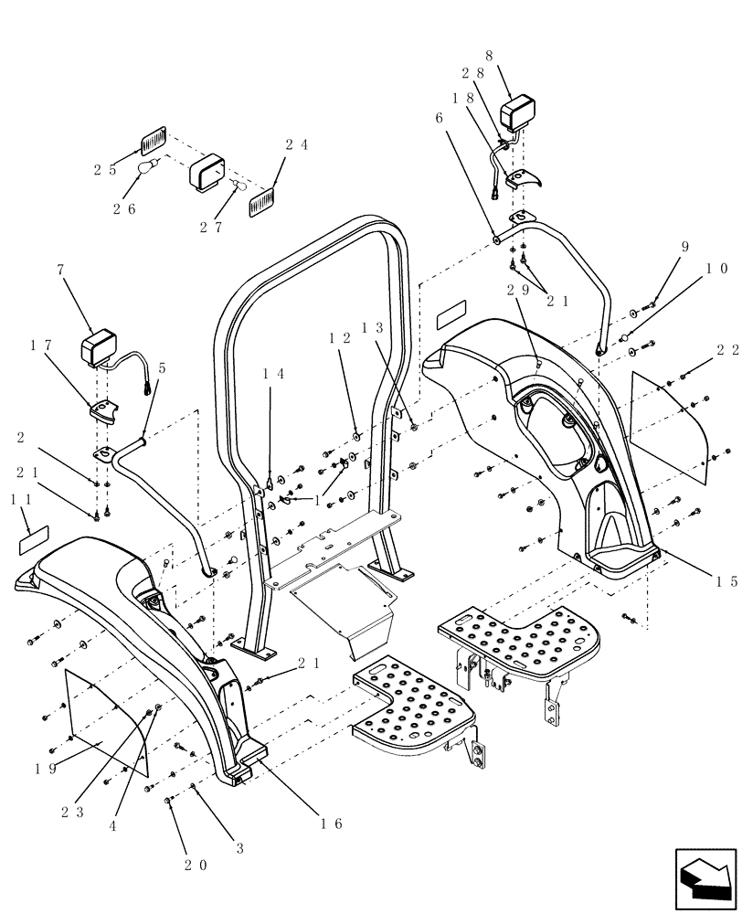 Схема запчастей Case IH D45 - (08.01) - FENDERS (08) - SHEET METAL