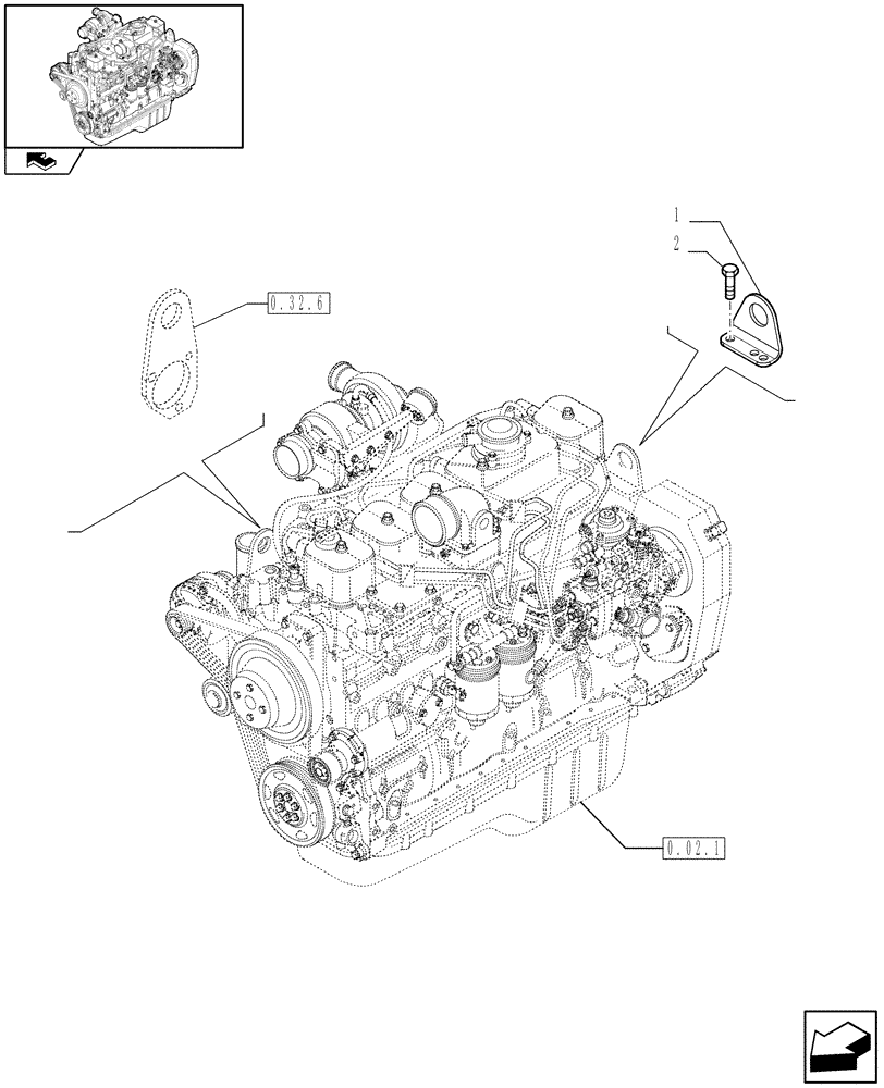 Схема запчастей Case IH F4GE9684R J602 - (0.45.0) - HOOKS - ENGINE (2852182) 