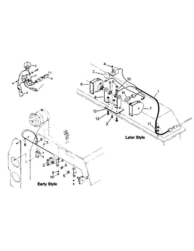 Схема запчастей Case IH PTA297 - (11-09) - HORN AND MOUNTINGS, EARLY STYLE, RELAY KIT, LATER STYLE Options & Miscellaneous