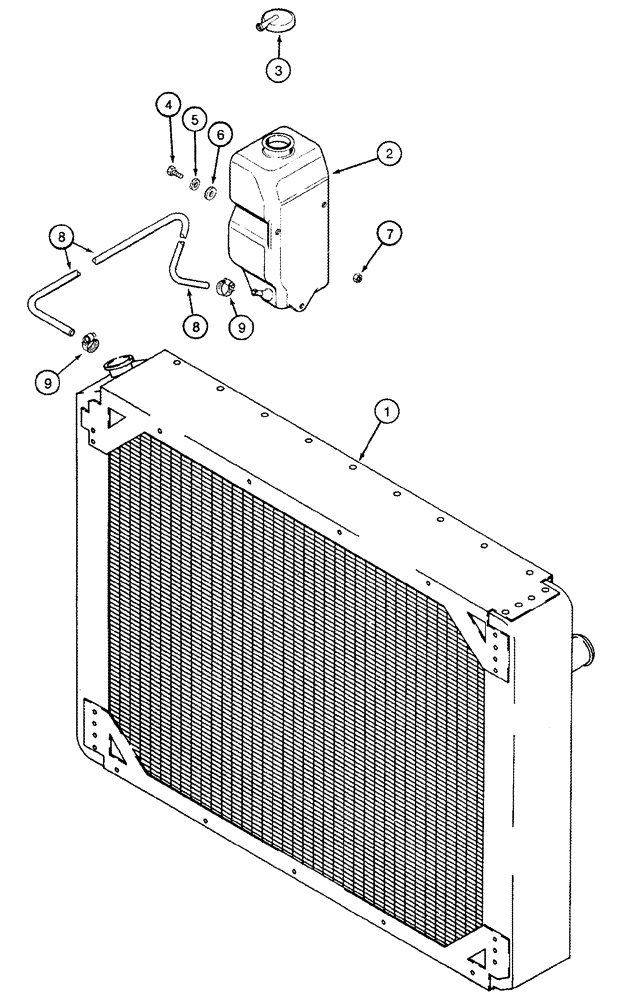 Схема запчастей Case IH 2555 - (02-02) - COOLANT RECOVERY SYSTEM (01) - ENGINE