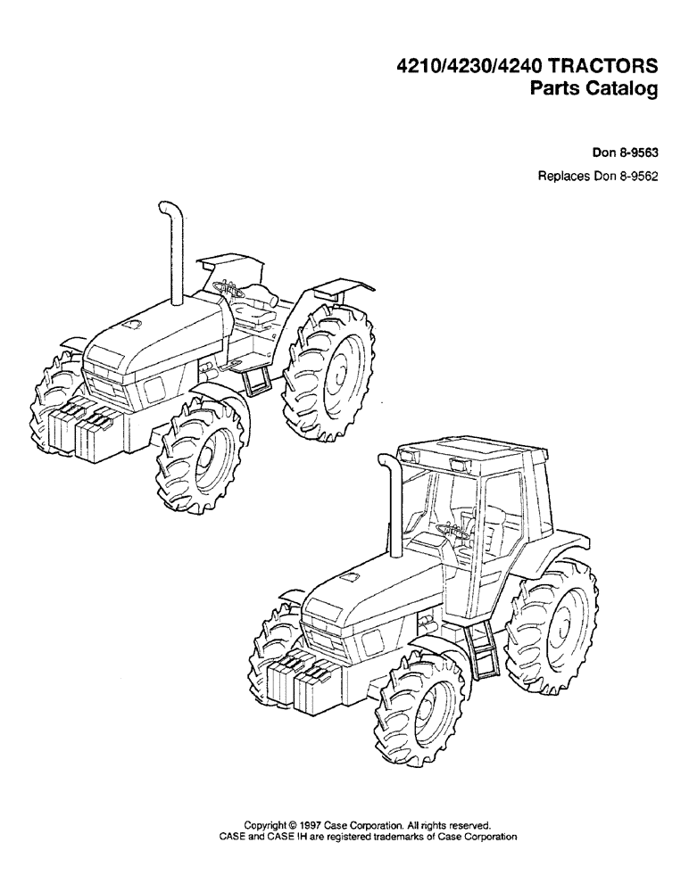 Схема запчастей Case IH 4240 - (0A) - 4210/4230/4240 TRACTORS (00) - PICTORIAL INDEX