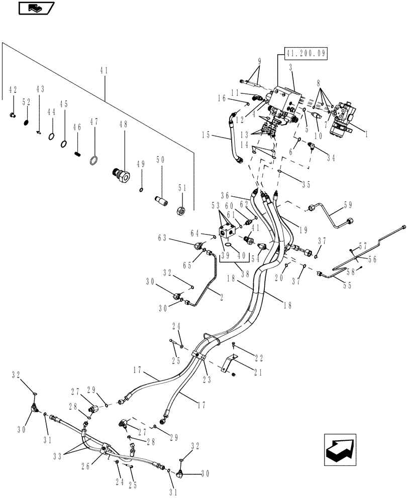 Схема запчастей Case IH MAGNUM 225 - (41.200.04) - STEERING SYSTEM, MFD WITH AUTOGUIDANCE, CONTINUOUSLY VARIABLE TRANSMISSION (41) - STEERING