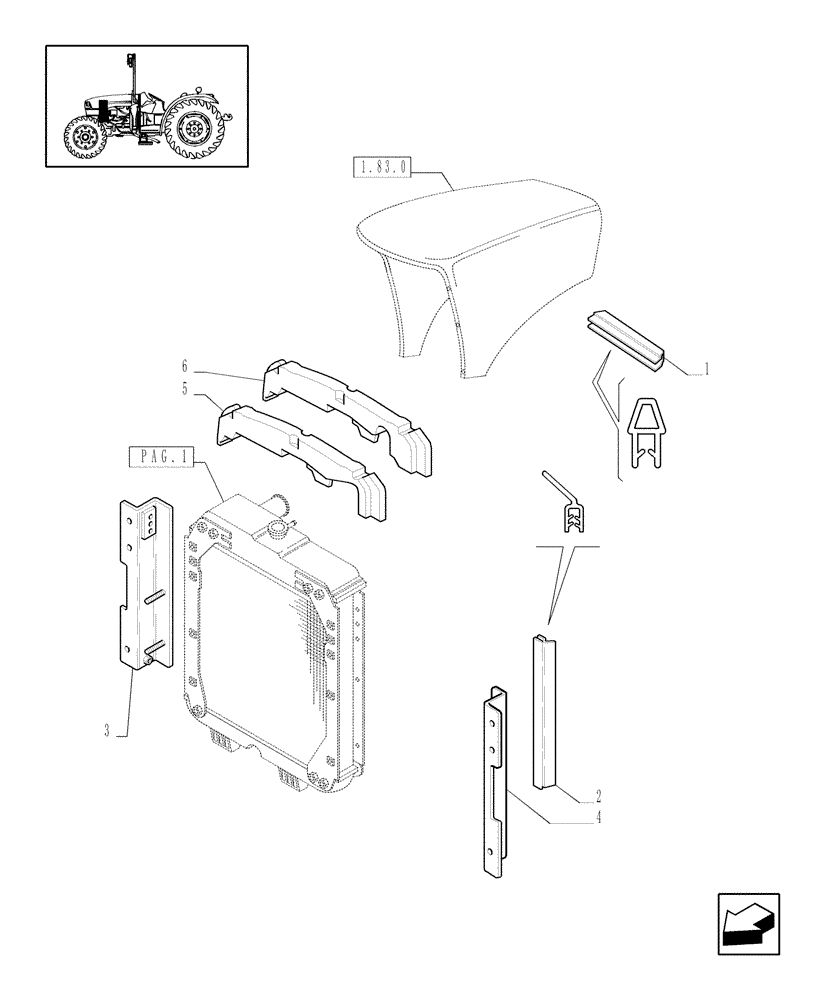 Схема запчастей Case IH JX1060C - (1.17.0[02]) - RADIATOR & RELATED PARTS (02) - ENGINE EQUIPMENT