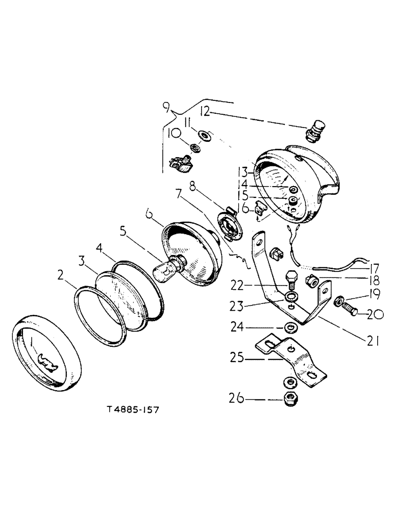 Схема запчастей Case IH 434 - (3-26) - PLOUGH LAMPS, FITTED TO CAB - ELECTRICAL (04) - ELECTRICAL SYSTEMS