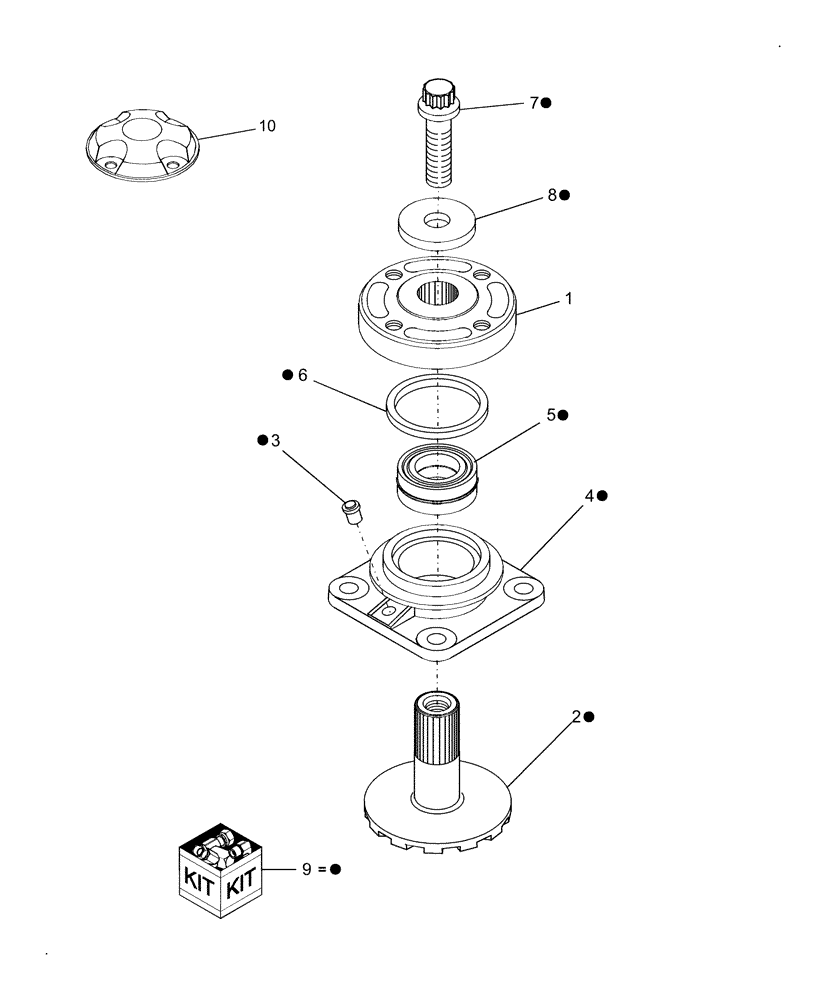 Схема запчастей Case IH TD102 - (14.03) - TOP CAP, STANDARD HUB (58) - ATTACHMENTS/HEADERS