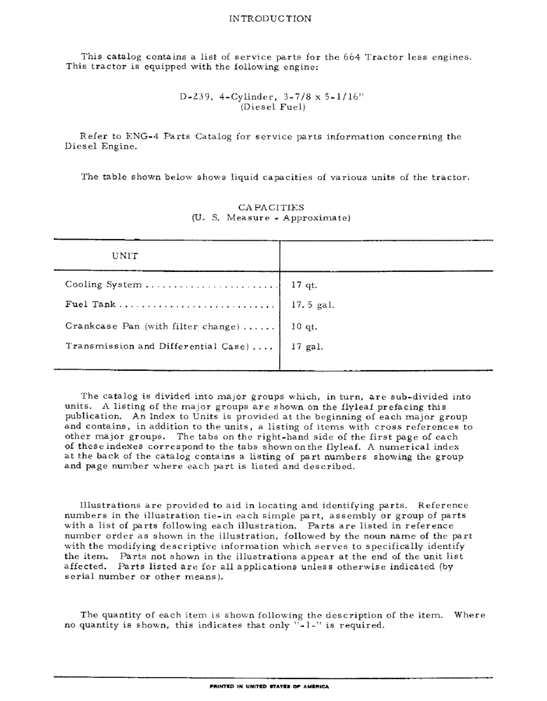 Схема запчастей Case IH 664 - (01-06) - INTRODUCTION - FLUID CAPACITIES (00) - GENERAL