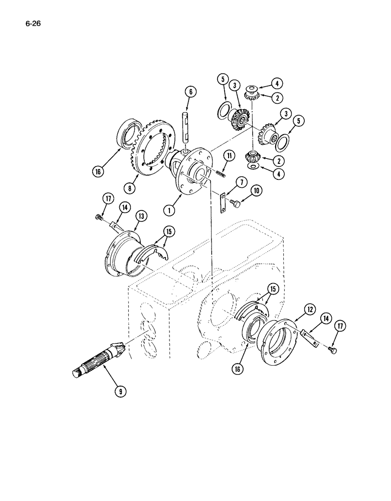 Схема запчастей Case IH 265 - (6-26) - DIFFERENTIAL (06) - POWER TRAIN