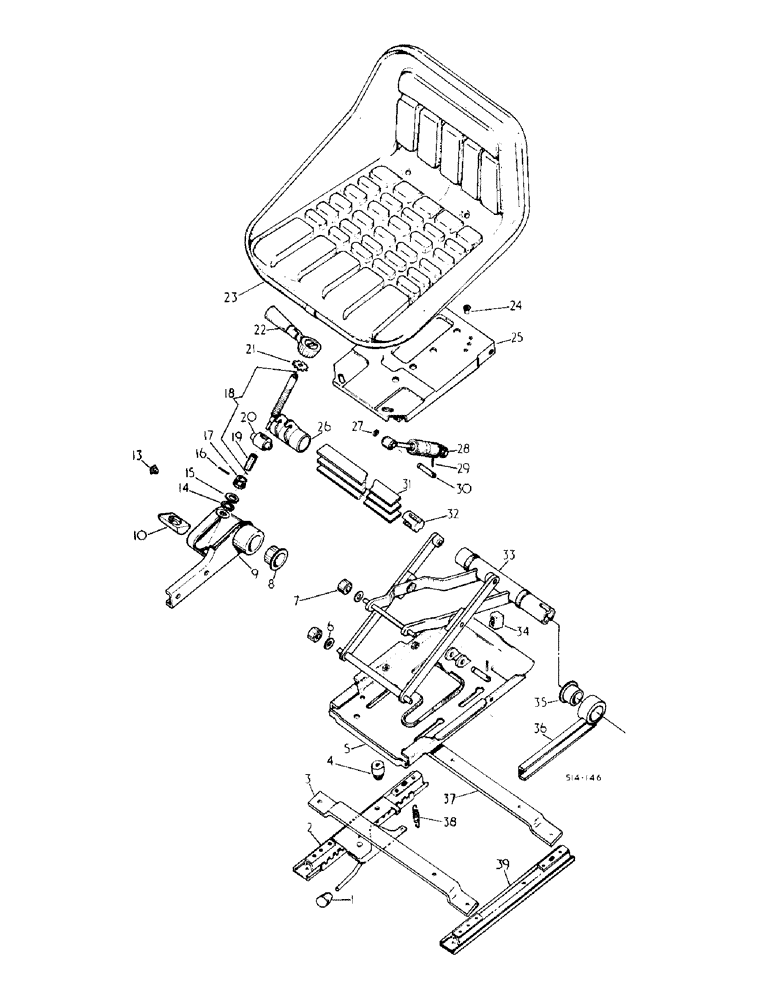 Схема запчастей Case IH 484 - (13-08) - SUPERSTRUCTURE, SEAT, DELUXE SUSPENSION, BOSTROM (05) - SUPERSTRUCTURE