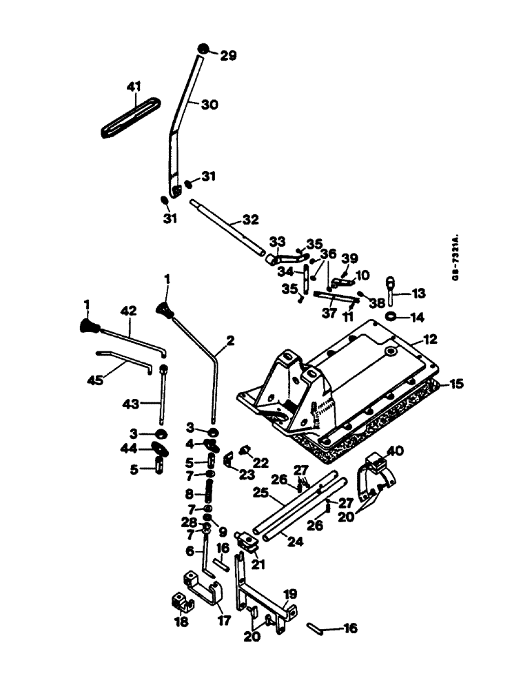 Схема запчастей Case IH 844 - (1E20) - SHIFTER MECHANISM, TRANSMISSION COVER (04) - Drive Train