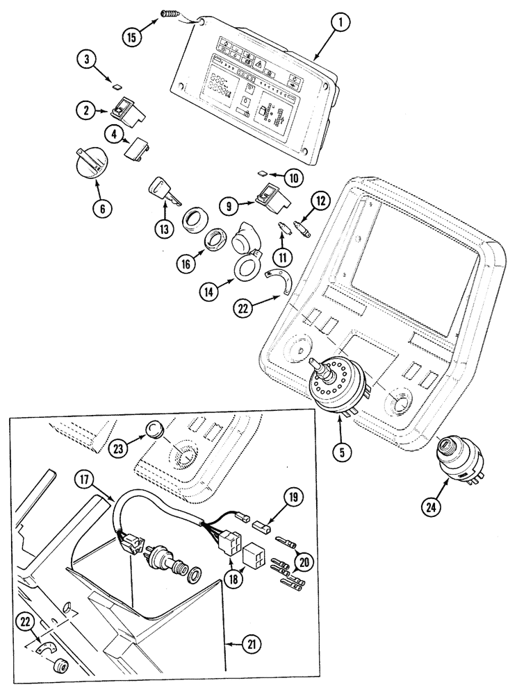 Схема запчастей Case IH 5140 - (4-032) - INSTRUMENT PANEL, INSTRUMENTS, GAUGES AND SWITCHES (04) - ELECTRICAL SYSTEMS