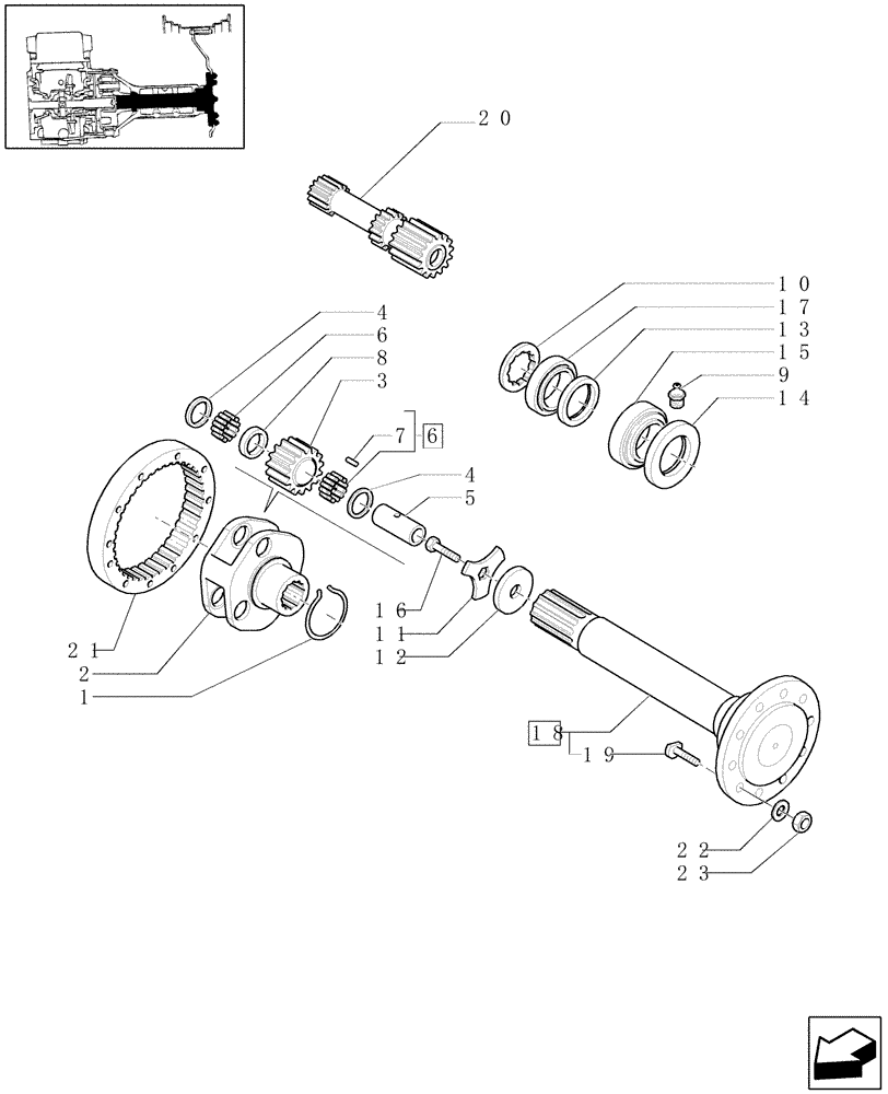 Схема запчастей Case IH PUMA 210 - (1.48.1[02]) - FINAL DRIVE, GEARS AND SHAFTS (05) - REAR AXLE