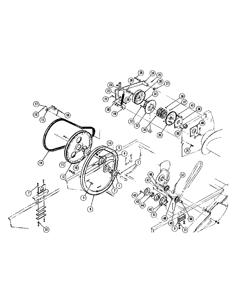 Схема запчастей Case IH 1075 - (052) - AUGER AND REEL DRIVE (58) - ATTACHMENTS/HEADERS