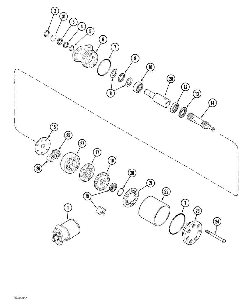 Схема запчастей Case IH 1015 - (8-004) - REEL DRIVE MOTOR (35) - HYDRAULIC SYSTEMS