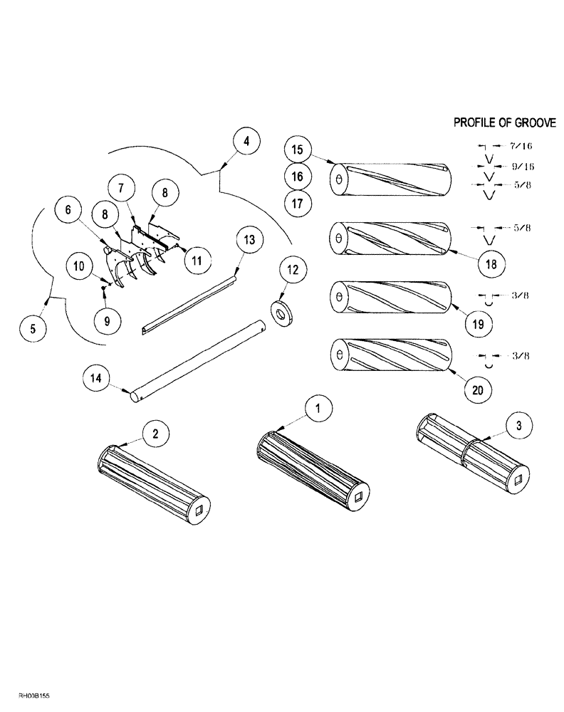 Схема запчастей Case IH AFS - (02-32) - METERING ROLL ASSEMBLIES (61) - METERING SYSTEM