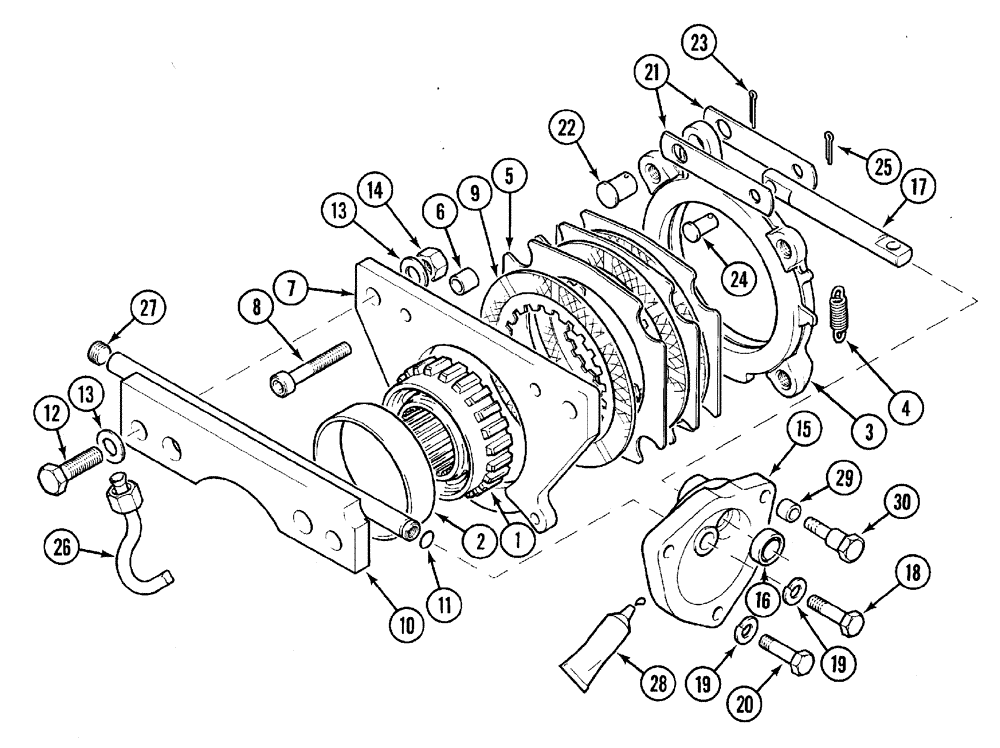 Схема запчастей Case IH C60 - (07-07) - PARKING BRAKE, 2WD (07) - BRAKES