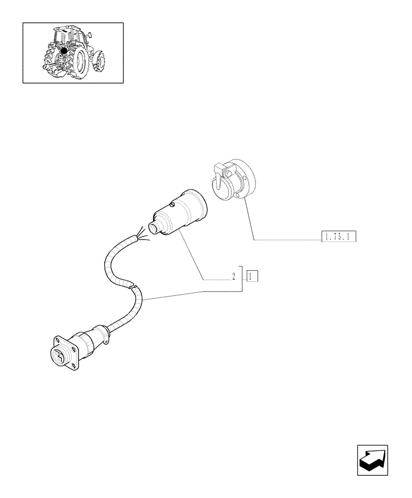 Схема запчастей Case IH MXM175 - (1.91.7/05) - (VAR.628) REAR AUXILIARY POWER SOCKET ADAPTOR "SAE" (10) - OPERATORS PLATFORM/CAB