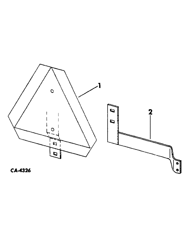 Схема запчастей Case IH INTERNATIONAL - (02-2) - MISCELLANEOUS, SLOW MOVING VEHICLE EMBLEM AND MOUNTING BRACKET Accessories & Attachments / Miscellaneous