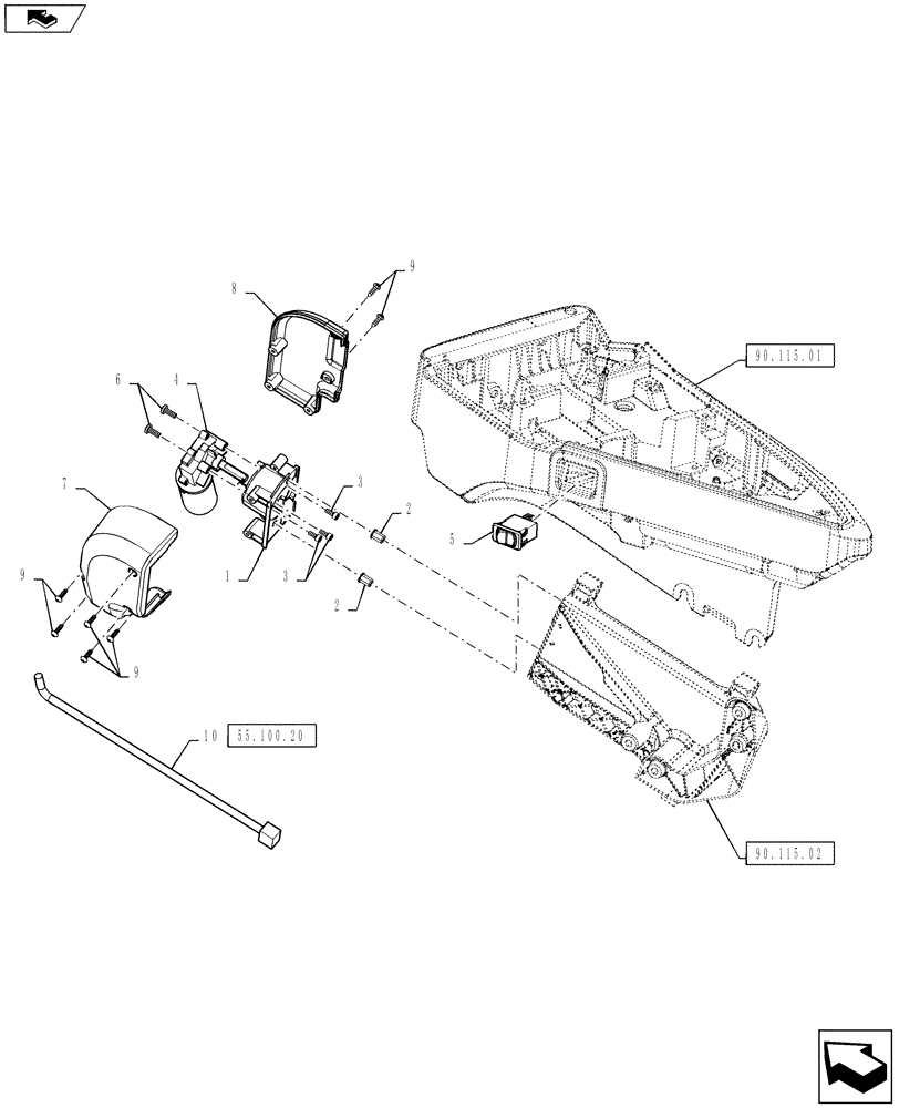 Схема запчастей Case IH QUADTRAC 550 - (55.440.06) - ARMREST CONTROLS - ELECTRIC ADJUST (55) - ELECTRICAL SYSTEMS