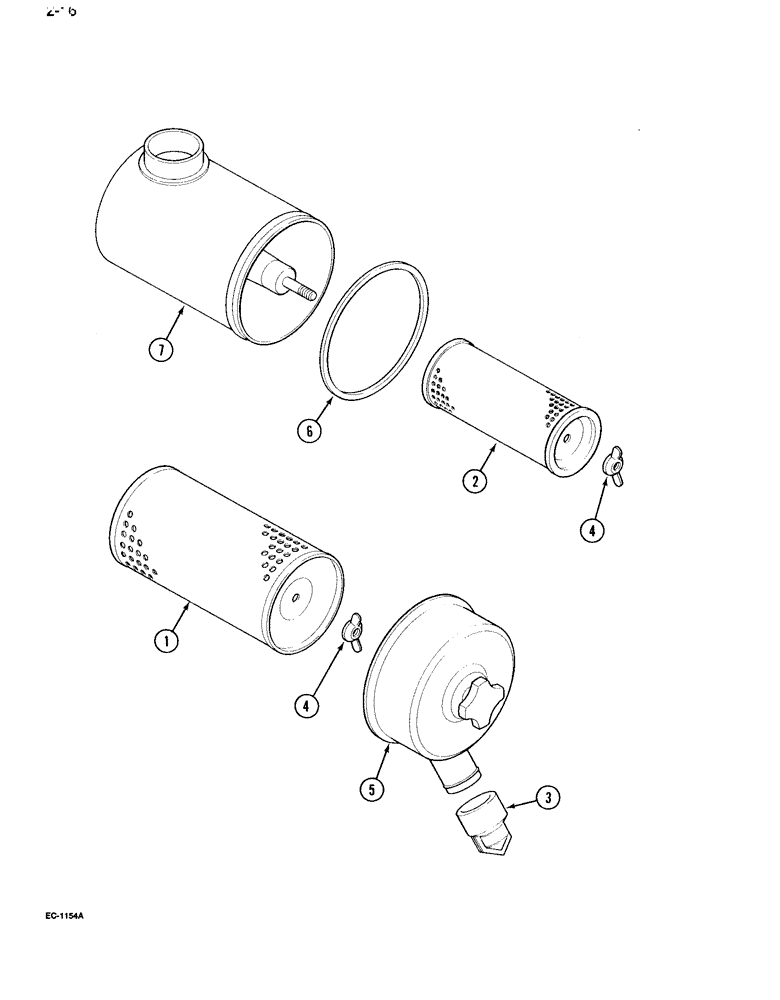 Схема запчастей Case IH 995 - (2-16) - AIR CLEANER, WITH SAFETY ELEMENT, COOPERS NO. SK15890 (02) - ENGINE