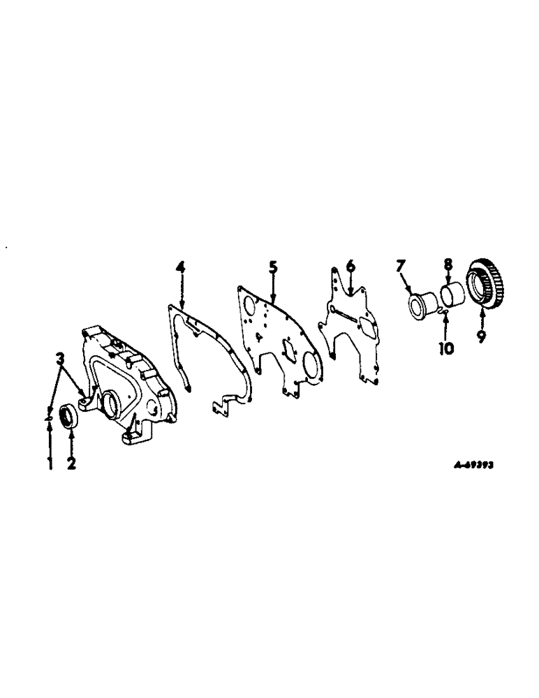 Схема запчастей Case IH C-282 - (C-12) - CRANKCASE FRONT COVER AND IDLER GEAR 