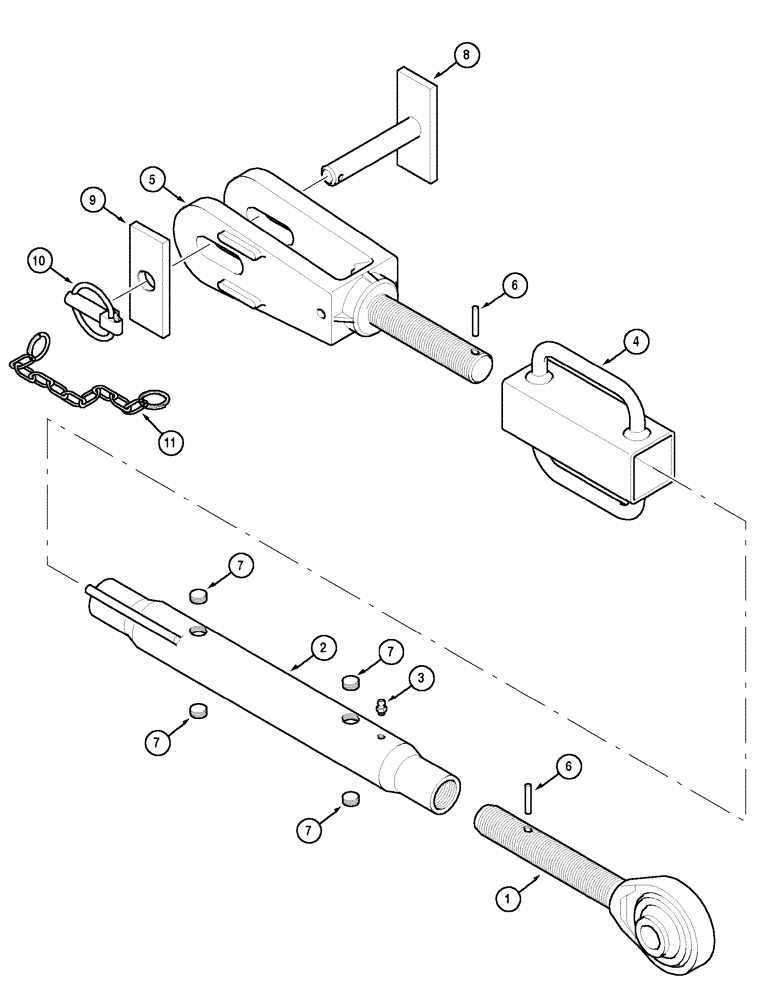 Схема запчастей Case IH CX50 - (09-62) - THREE POINT HITCH - LIFT LINKS (09) - CHASSIS/ATTACHMENTS