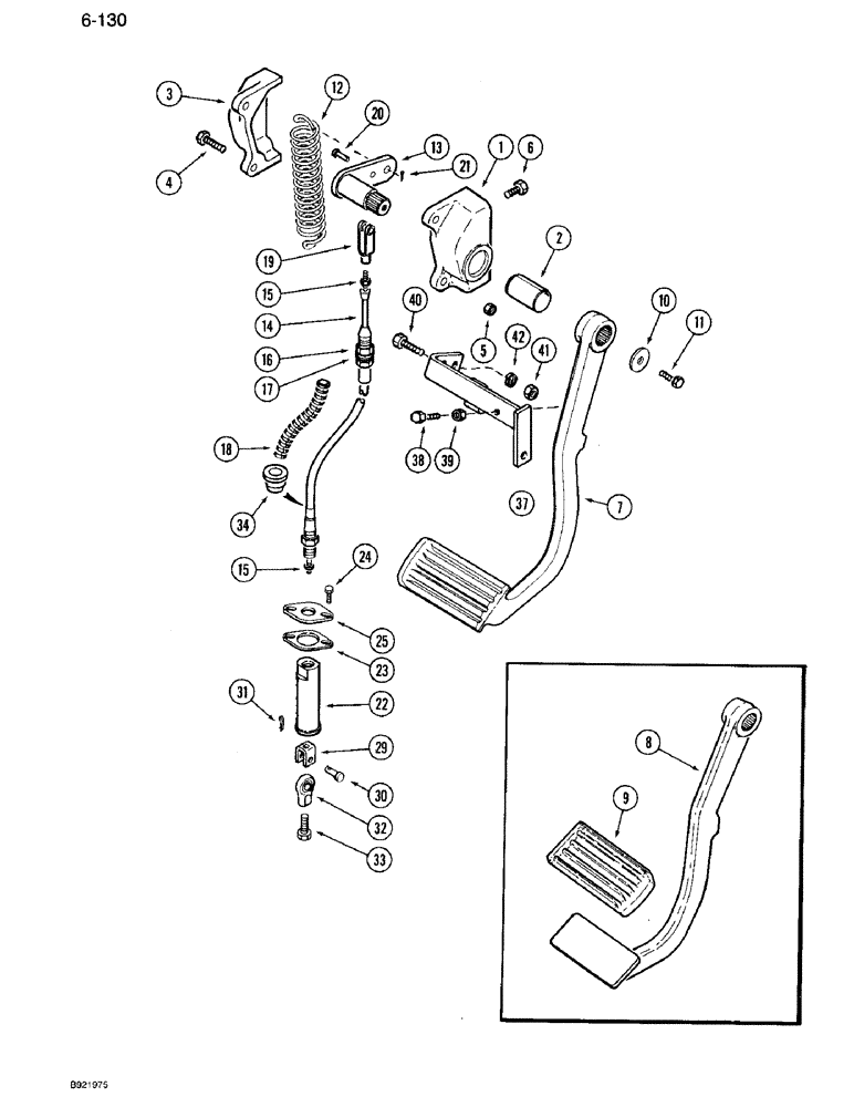 Схема запчастей Case IH 7110 - (6-130) - INCHING PEDAL (06) - POWER TRAIN