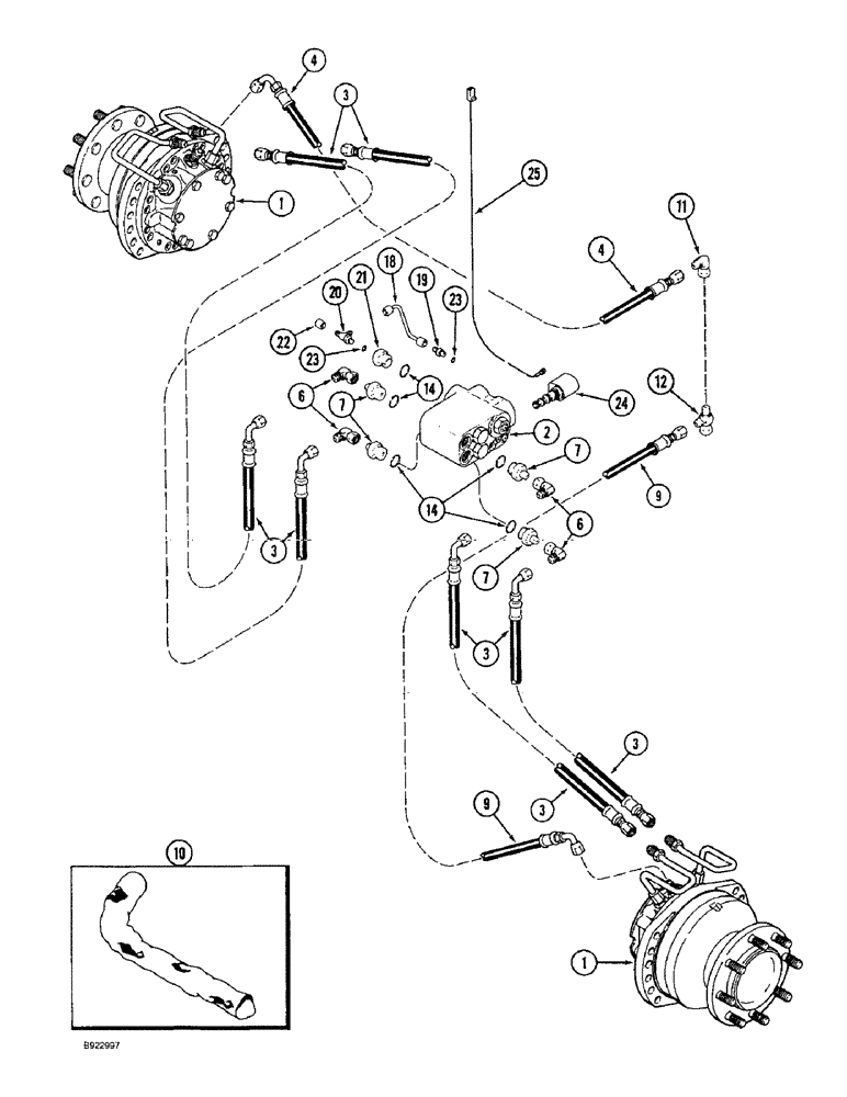 Схема запчастей Case IH 1666 - (5-32) - AXLE HYDRAULIC MOTOR SYSTEM, POWER GUIDE AXLE (04) - STEERING