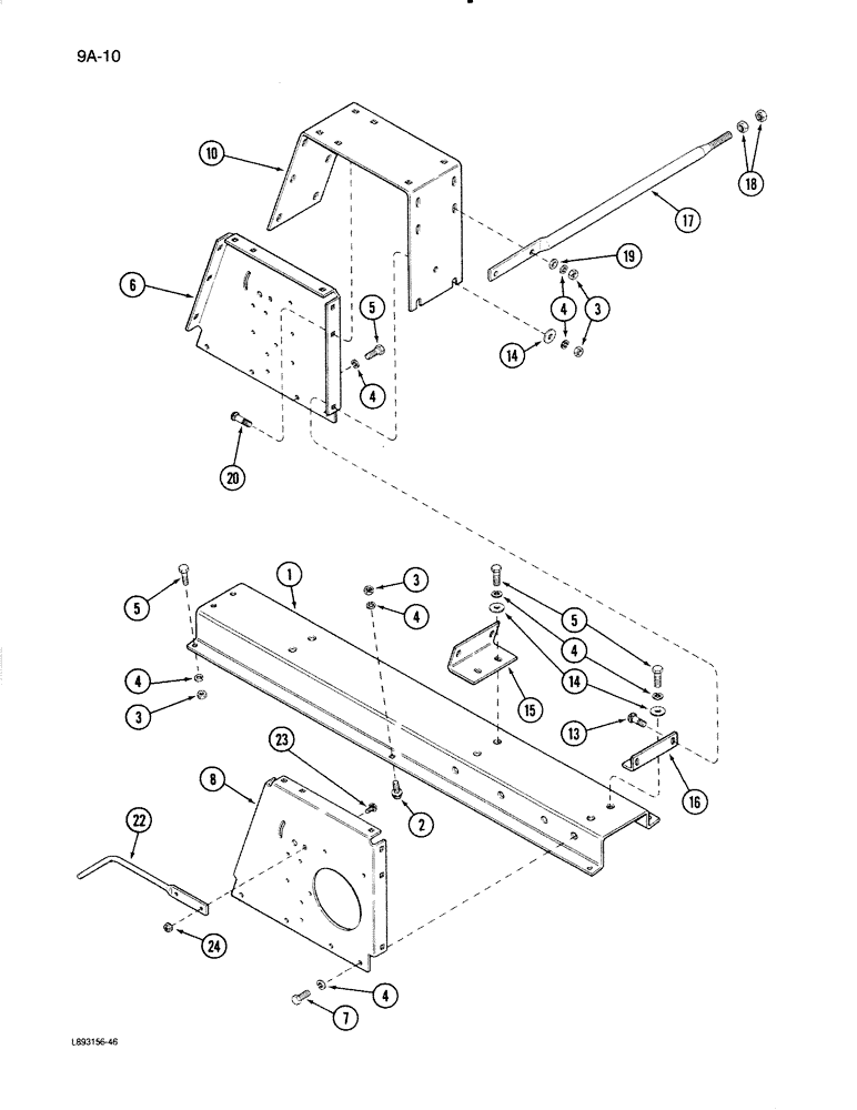 Схема запчастей Case IH 1670 - (9A-10) - SEPARATOR JACKSHAFT SUPPORT (13) - FEEDER