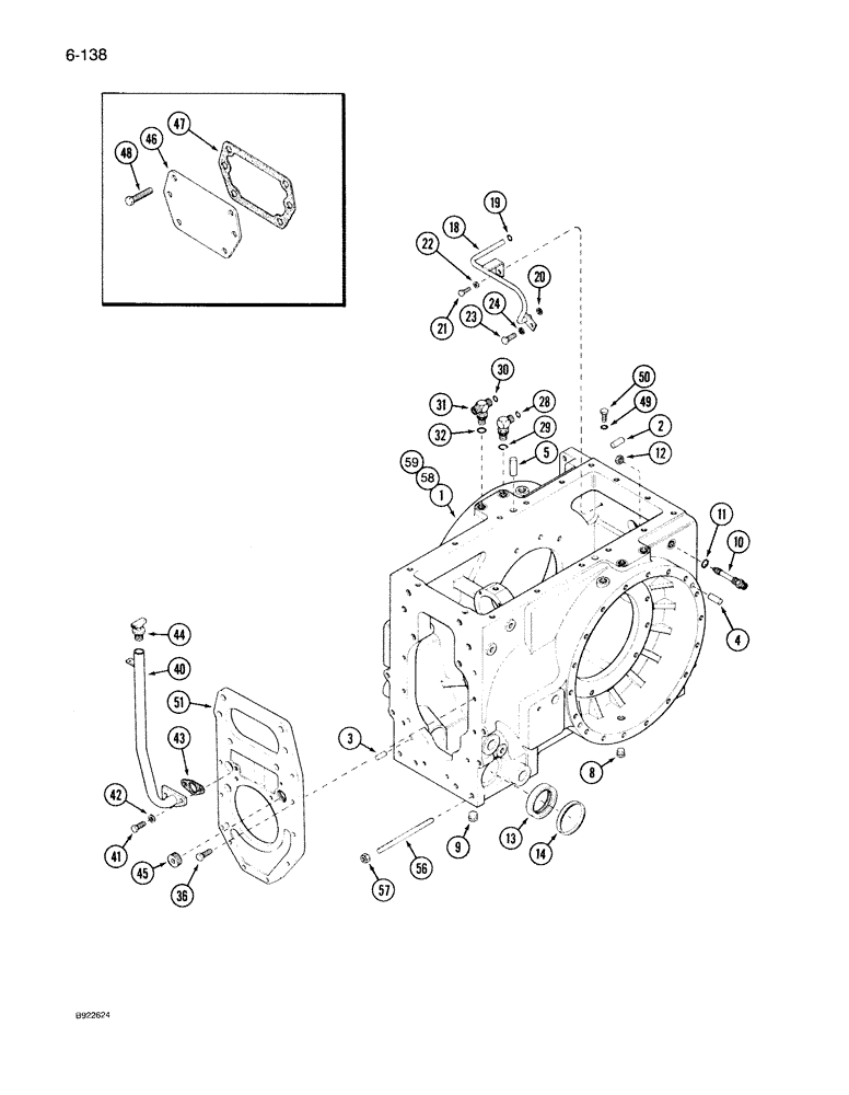 Схема запчастей Case IH 7130 - (6-138) - REAR AXLE HOUSING, PRIOR TO TRANSMISSION S/N AJB0014372 (06) - POWER TRAIN