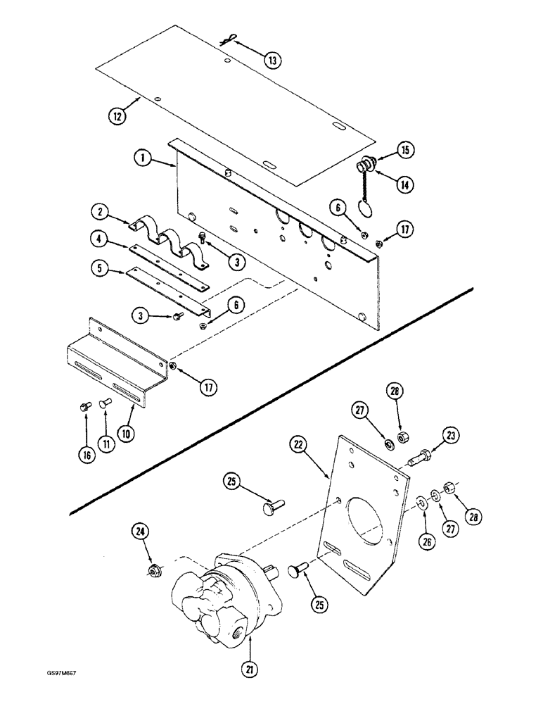 Схема запчастей Case IH 1660 - (8-086) - REEL DRIVE, PRIOR TO P.I.N. JJC0103800, COUPLING MOUNTING (07) - HYDRAULICS