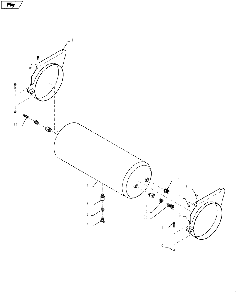 Схема запчастей Case IH 5130 - (88.230.01[03]) - AIR COMPRESSOR TANK AND FITTINGS (88) - ACCESSORIES