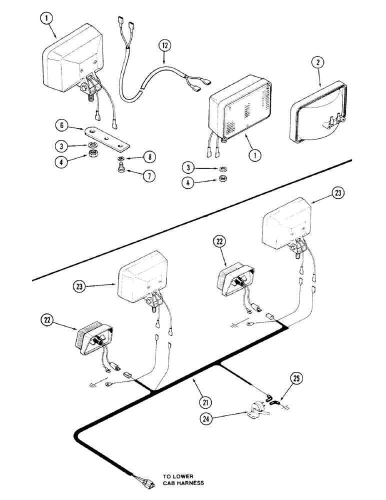 Схема запчастей Case IH 4694 - (4-096) - FLOOD LAMP (04) - ELECTRICAL SYSTEMS