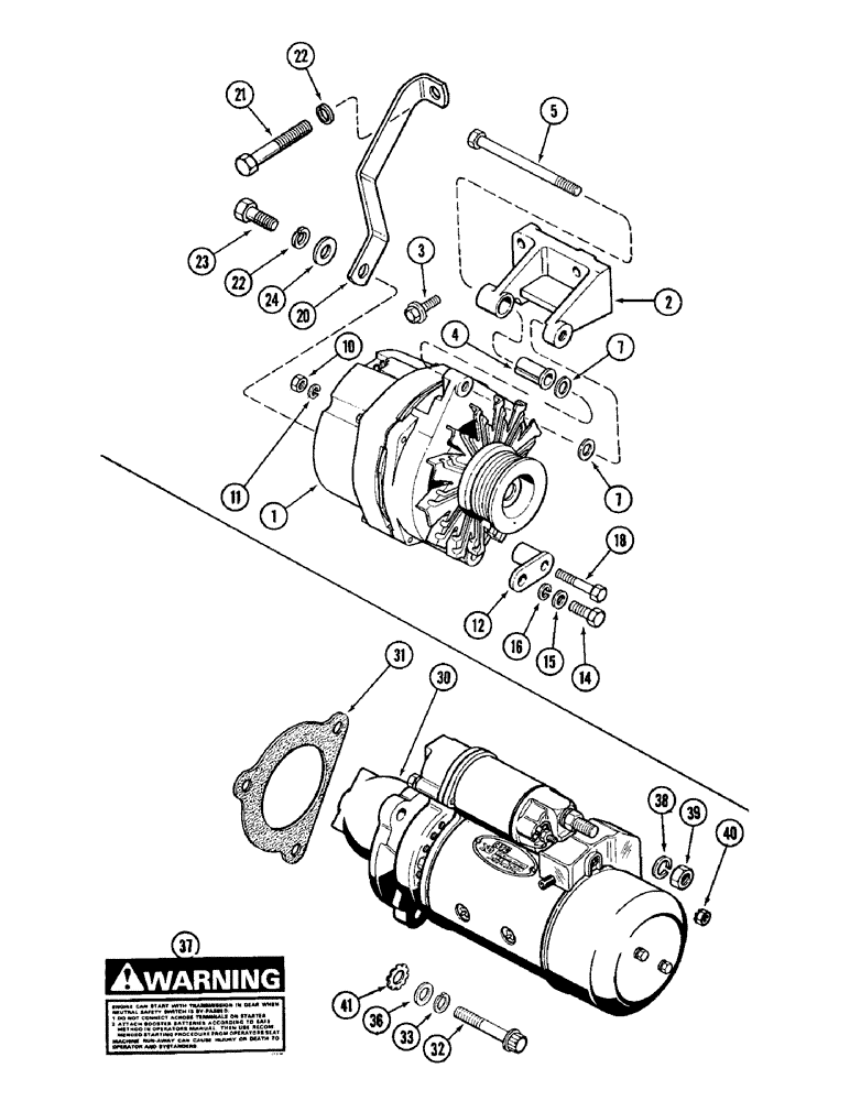Схема запчастей Case IH 1896 - (4-088) - ALTERNATOR MOUNTING (04) - ELECTRICAL SYSTEMS