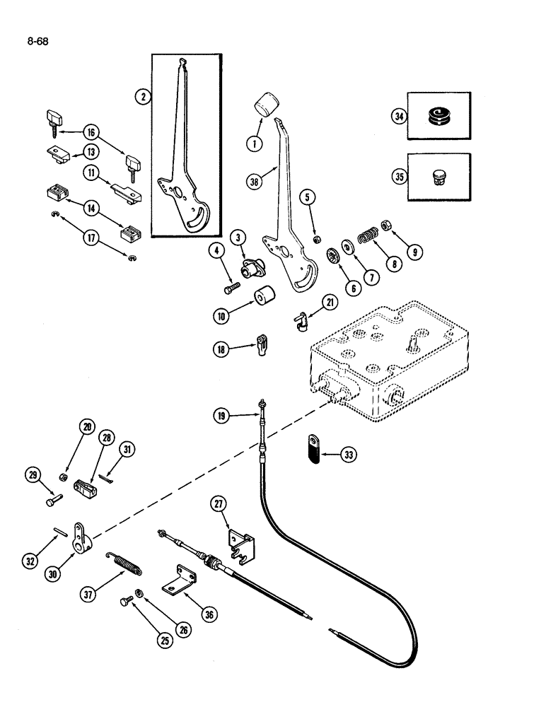 Схема запчастей Case IH 3594 - (8-068) - HITCH SYSTEM, HITCH CONTROLS (08) - HYDRAULICS