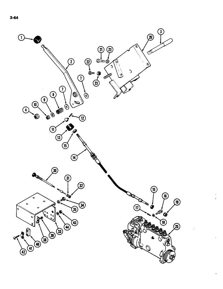 Схема запчастей Case IH 4490 - (3-064) - THROTTLE LINKAGE, 504BDT DIESEL ENGINE (03) - FUEL SYSTEM