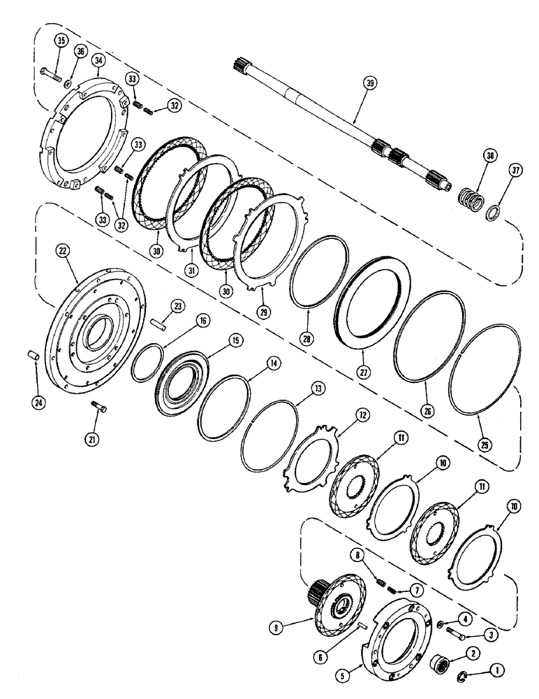 Схема запчастей Case IH 2470 - (126) - CLUTCH, C-1 AND C-4 CLUTCHES (06) - POWER TRAIN