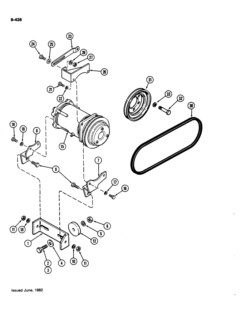 Схема запчастей Case IH 4490 - (9-436) - AIR CONDITIONER, AIR COMPRESSOR MOUNTING (09) - CHASSIS/ATTACHMENTS