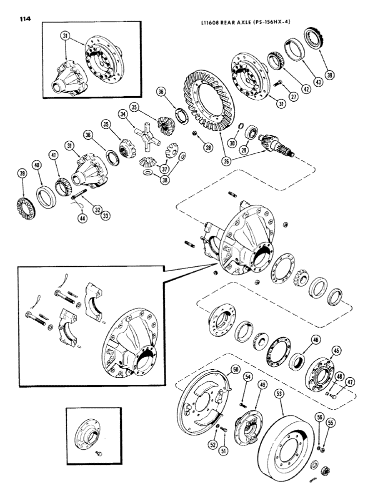 Схема запчастей Case IH 1200 - (114) - L11608 REAR AXLE DIFFERENTIAL, CONTINUED (06) - POWER TRAIN