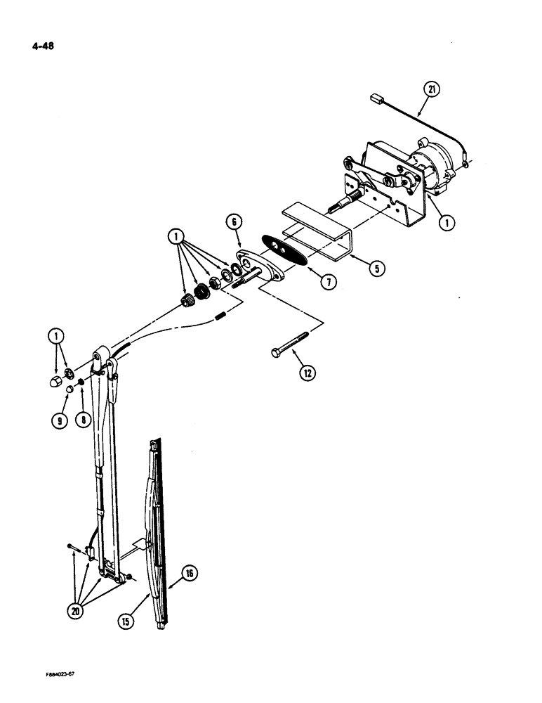 Схема запчастей Case IH 9170 - (4-48) - FRONT WINDOW WIPER (04) - ELECTRICAL SYSTEMS