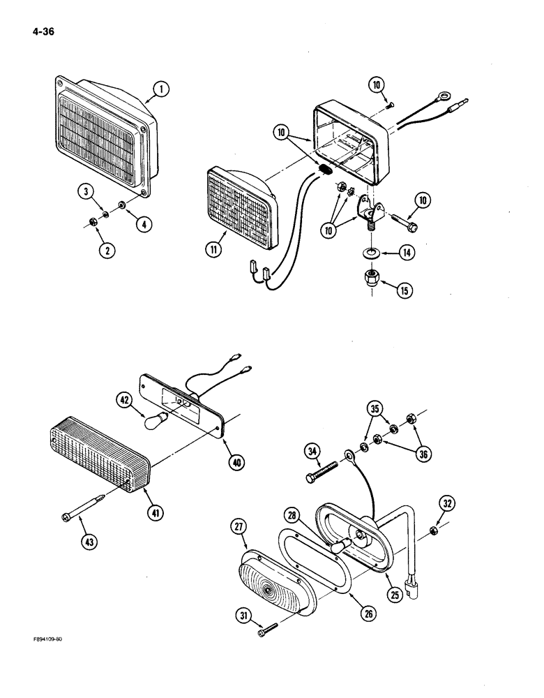 Схема запчастей Case IH 9150 - (4-36) - LIGHTS, HEAD LAMP ASSEMBLY (04) - ELECTRICAL SYSTEMS