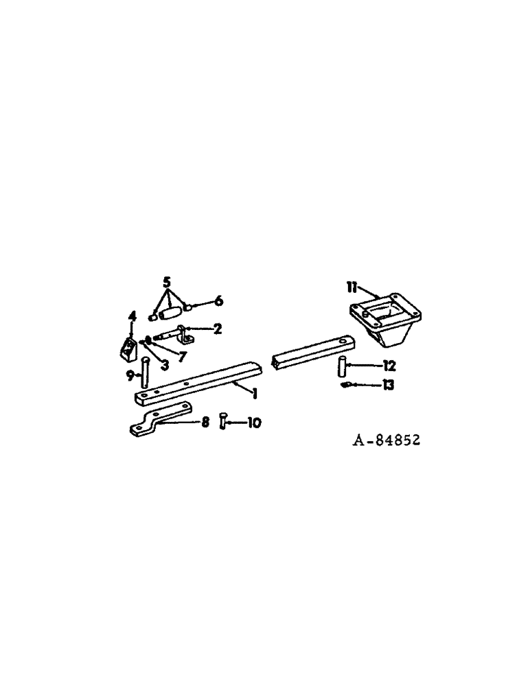 Схема запчастей Case IH 3788 - (09-08[A]) - FRAME, HEAVY DUTY SWINGING DRAWBAR PART OF FIXED NON-ADJUSTABLE DRAWBAR ATT (12) - FRAME