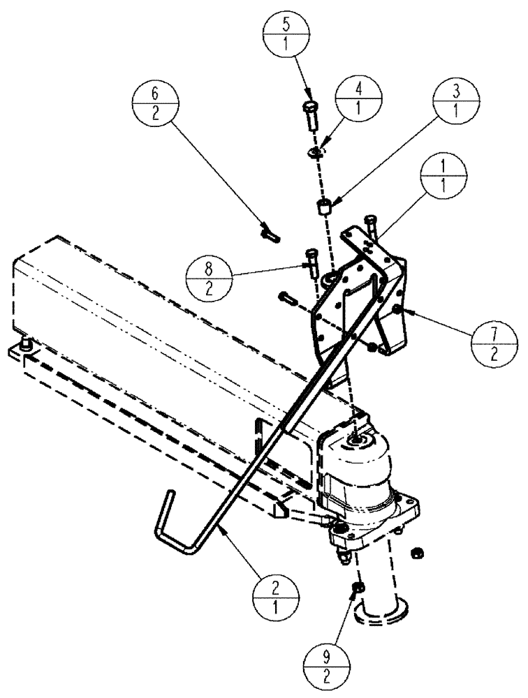 Схема запчастей Case IH SPX3310 - (04-020) - NON PIVOT HOSE MOUNT GROUP, LR Suspension & Frame