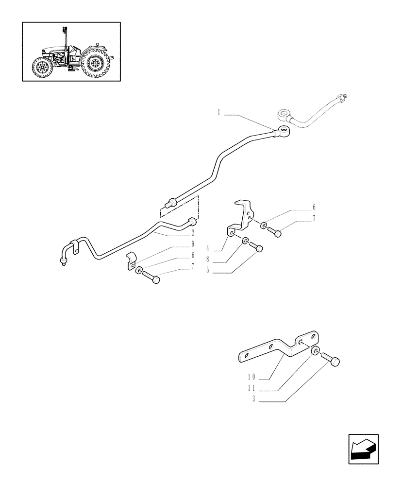 Схема запчастей Case IH JX1075C - (1.32.6/03[01]) - (VAR.326/1-326/2) STANDARD FRONT AXLE W/ ELECTROHYDR. DIFF. LOCK, W/ FRONT BRAKES (30KM/H) - PIPES (03) - TRANSMISSION