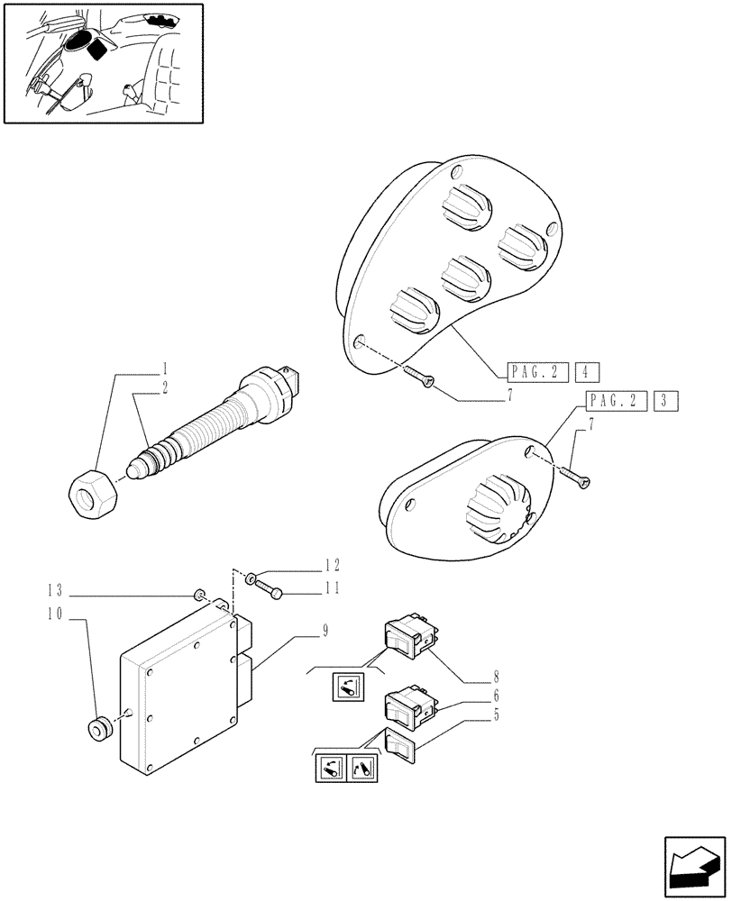 Схема запчастей Case IH JX1095N - (1.92.750[01]) - (VAR.821-832) ELECTRONIC LIFT (OPEN CENTER) - ELECTRICAL SYSTEM CONTROLS, PIPES AND OIL FILTER (10) - OPERATORS PLATFORM/CAB