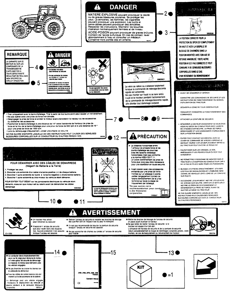 Схема запчастей Case IH JX55 - (1.98.0/02) - (VAR.472) NORTH AMERICA VERSION - DECALS FRENCH (13) - DECALS